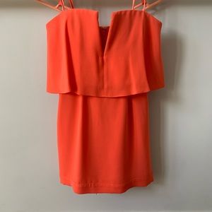 BCBGMaxAzria Kate Strapless Dress Coral
